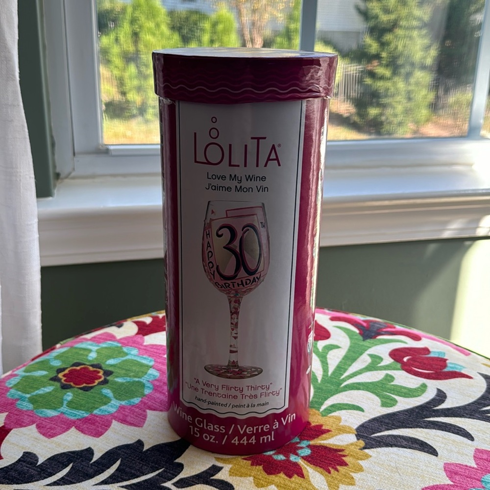 Lolita Happy 30th Wine Glass